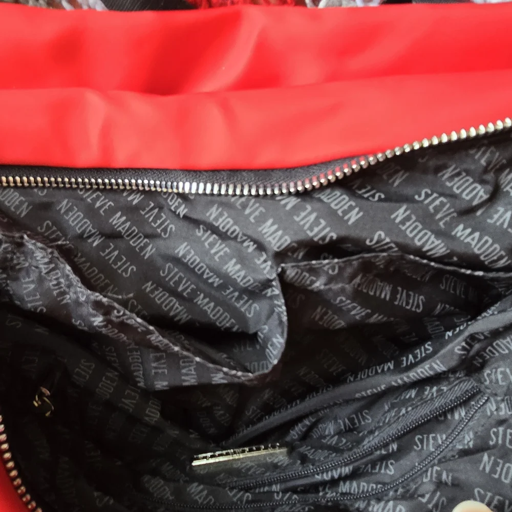 Steve Madden Quilted Bright Red Tote - Picture 7 of 10
